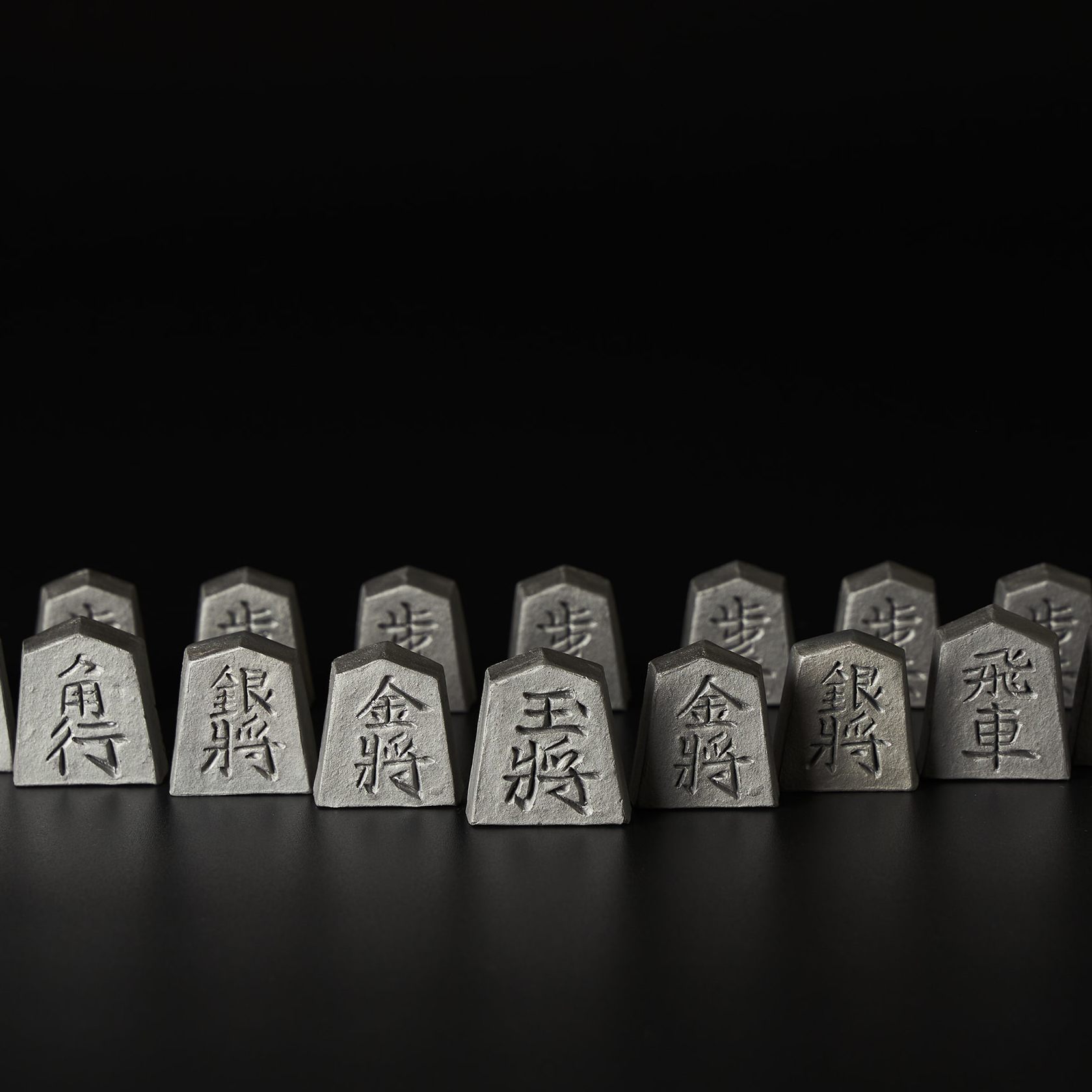 Awaji Kawara tile Shogi pieces(20pcs Gyoku King Ver.)